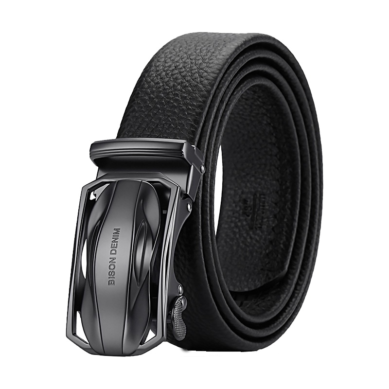 美洲野牛男士自动扣皮带男真皮商务休闲青年腰带牛皮时尚裤腰带