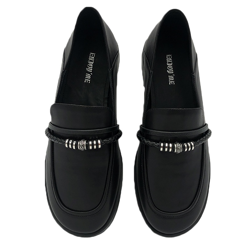 ENJOY'ME简约链条乐福鞋复古一脚蹬小皮鞋20春季新款女鞋