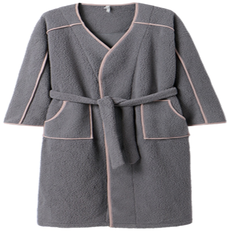 安之伴睡袍男晚秋袍羊羔绒