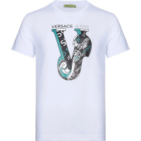 Versace JEANS 范思哲 男士印花图案棉质圆领短袖T恤 B3GTA71F 30134