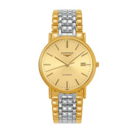 浪琴(Longines)瑰丽系列 精钢表带镂空表底自动机械男表 全金表盘 时尚 休闲 男士手表 商务 正装 机械男表