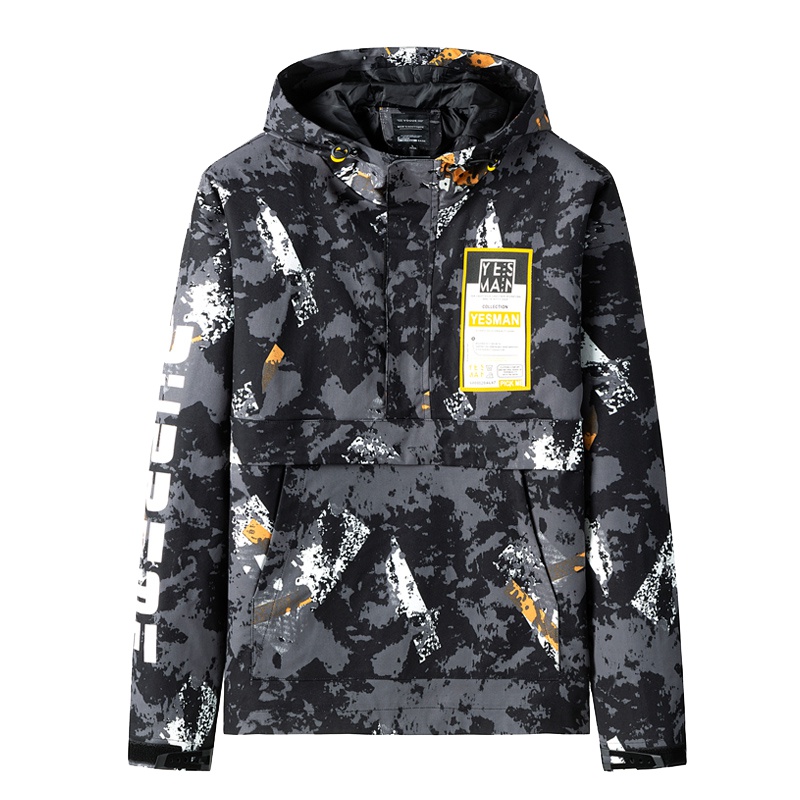 三弦(LA CORDE)外套男韩版潮流宽松春秋学生秋季百搭日系潮牌原宿风帅气迷彩夹克LA-MYJ8012