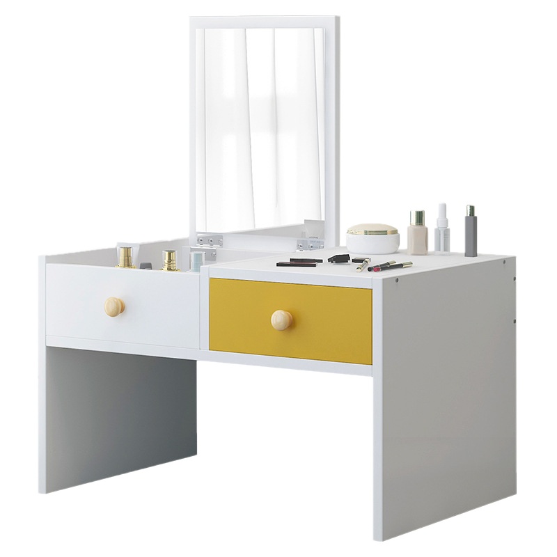 弘拜 飘窗梳妆台北欧风 卧室小化妆台女带镜子迷你网红抖音同款简约现代化妆桌