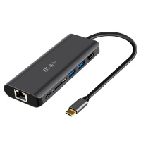 晶华 type-c扩展坞 C转HDMI/USB/RJ45网口转换器 适用华为、小米苹果MacBook电脑4K投屏扩展坞