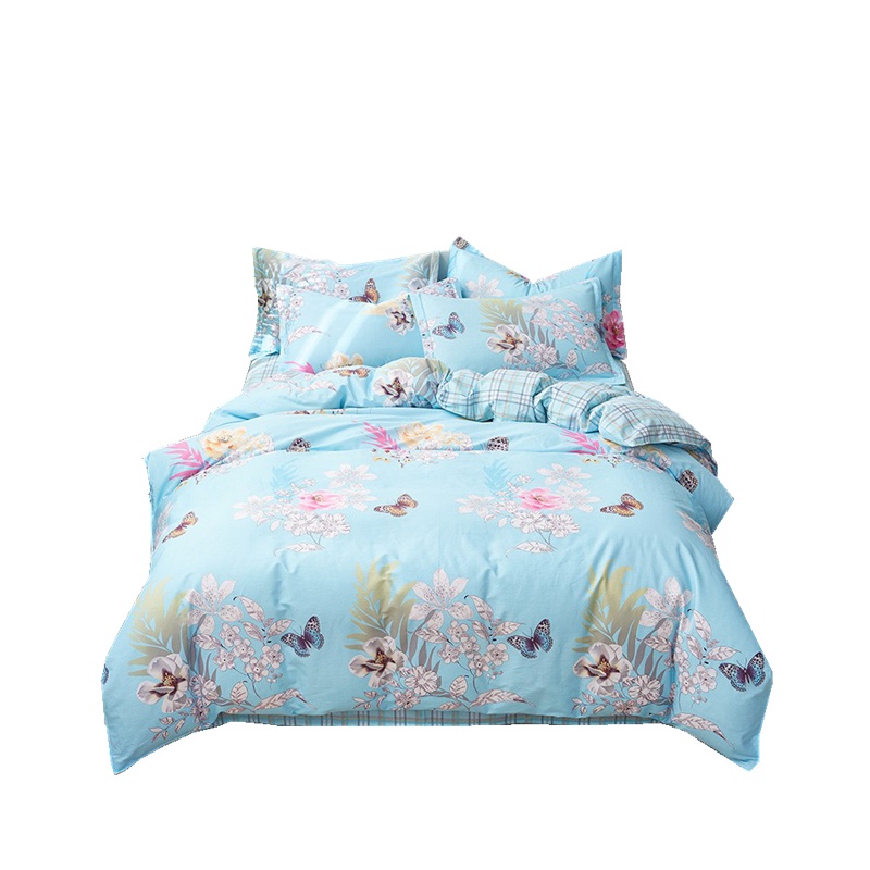 南极人(NanJiren)家纺简约纯棉四件套全棉床上用品斜纹被套床单1.5m1.8米床学生宿舍三件套