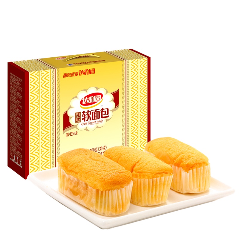 达利园法式软面包香奶味/香橙味礼盒装早餐糕点心香橙面包