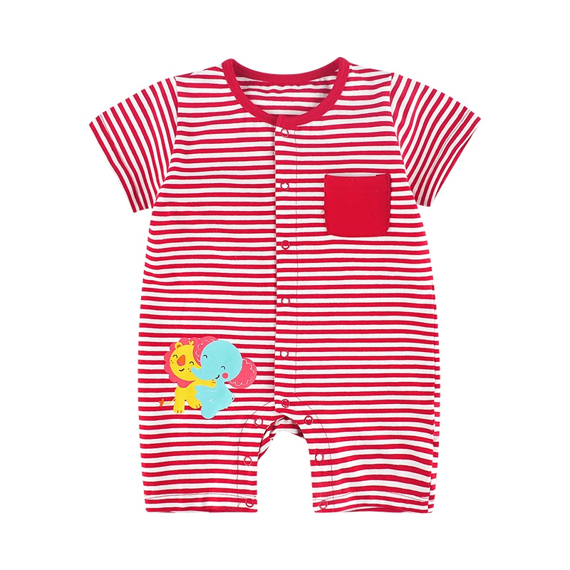 hello mika 米卡夏季男女宝宝短袖爬服婴儿连身衣