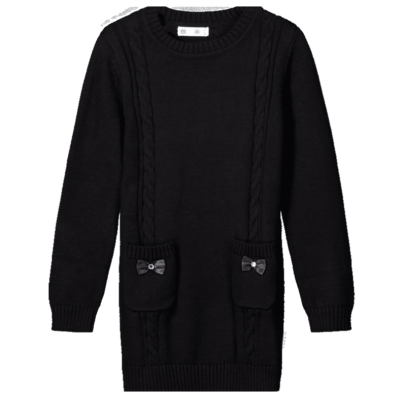 铅笔俱乐部童装2019秋冬新款女童长款针织衫毛衫中大童长款毛衣