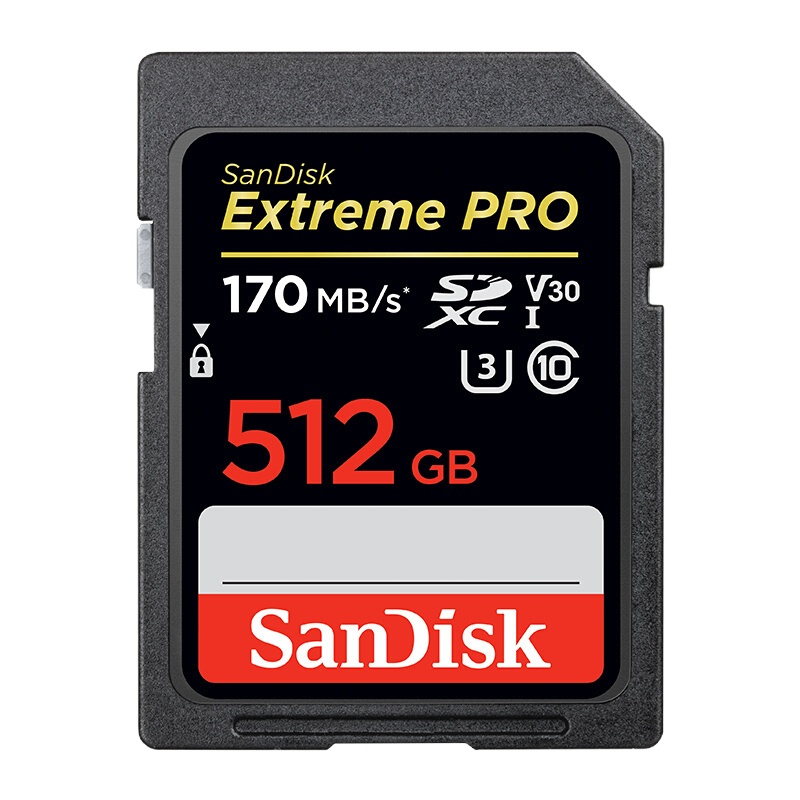 闪迪(Sandisk)512GB 至尊超高速SD卡读 170MB/s写90MB/s相机内存卡