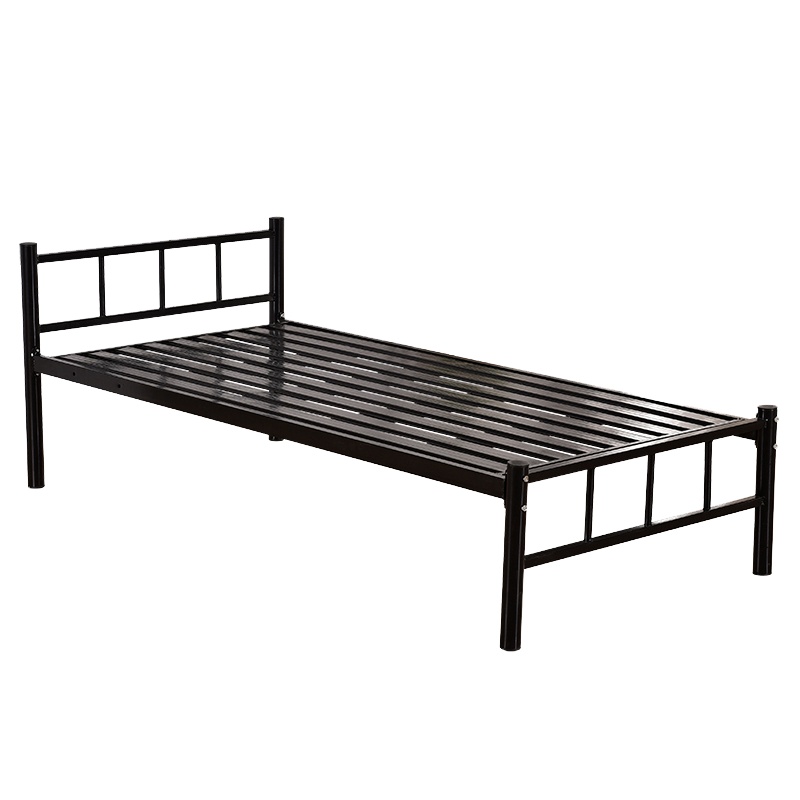 钜晟 床铁架床员工职工学生宿舍床午休床简约经济型1米宽 SJDCC-1000 黑色 1000*2000