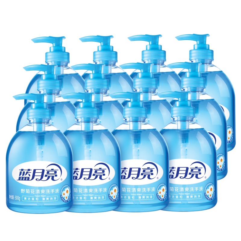 蓝月亮 洗手液清爽润泽500g*12瓶整箱装 野菊花清洁温和