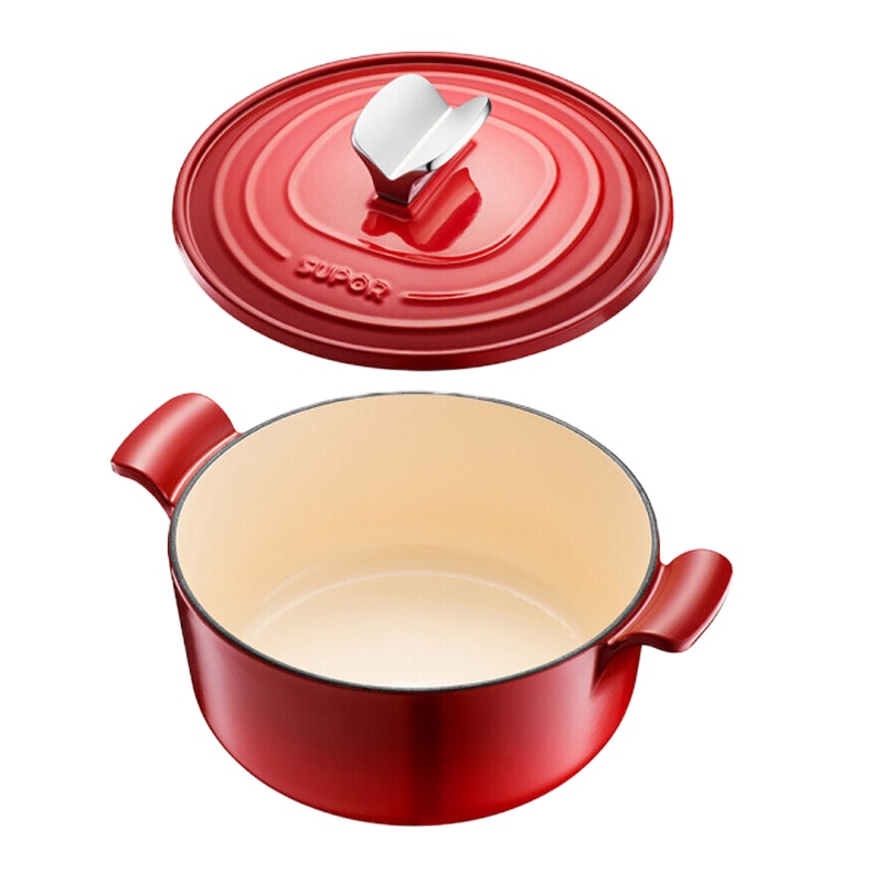 苏泊尔(SUPOR) 珐琅铸铁锅 经典圆形炖锅 樱桃红 FLT26A1