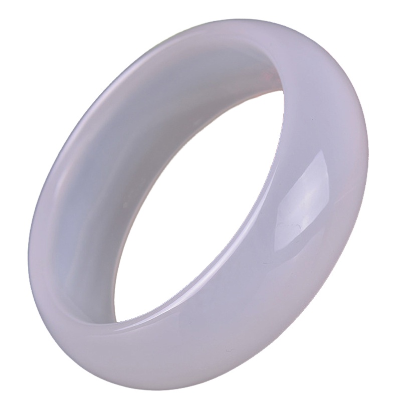 臻玉盈天然巴西料加宽加厚白玛瑙手镯批 白玛瑙玉髓手镯手环自戴送人收藏