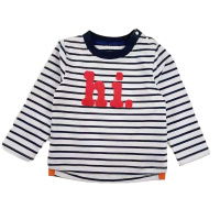 安笛贝乐休闲T恤圆领上衣条纹长袖衫混色90-130cm