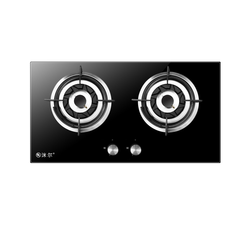 洣尔QB608-CC08大火力安全双炉燃气灶天然气液化气双灶嵌入式灶具台嵌两用钢化玻璃5.0KW大火力熄火保护
