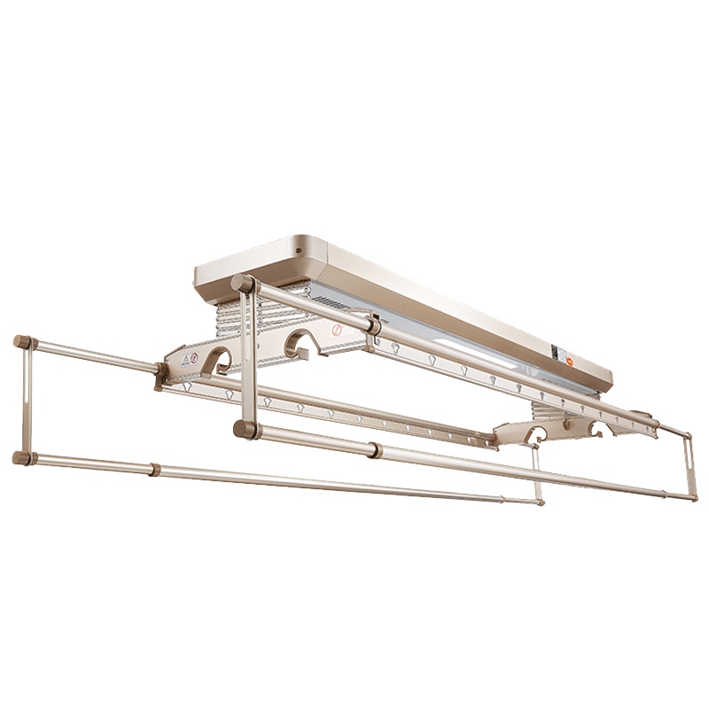 奥普(AUPU)电动晾衣架 四杆带风干晾衣机 伸缩管晒衣架负离子杀菌照明L6S(白)