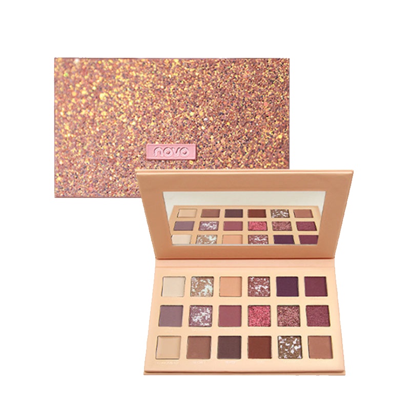 ins网红神仙色跨境彩妆NOVO玫瑰沙漠眼影哑光珠光防水不晕染