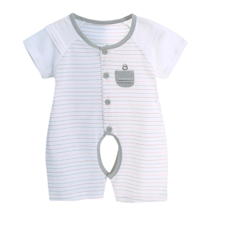 卡比一木KBMLOVELY夏季婴幼儿内衣开档哈衣爬爬服连体衣3-12月66cm-80cm宝宝开档短袖爬服KM1555