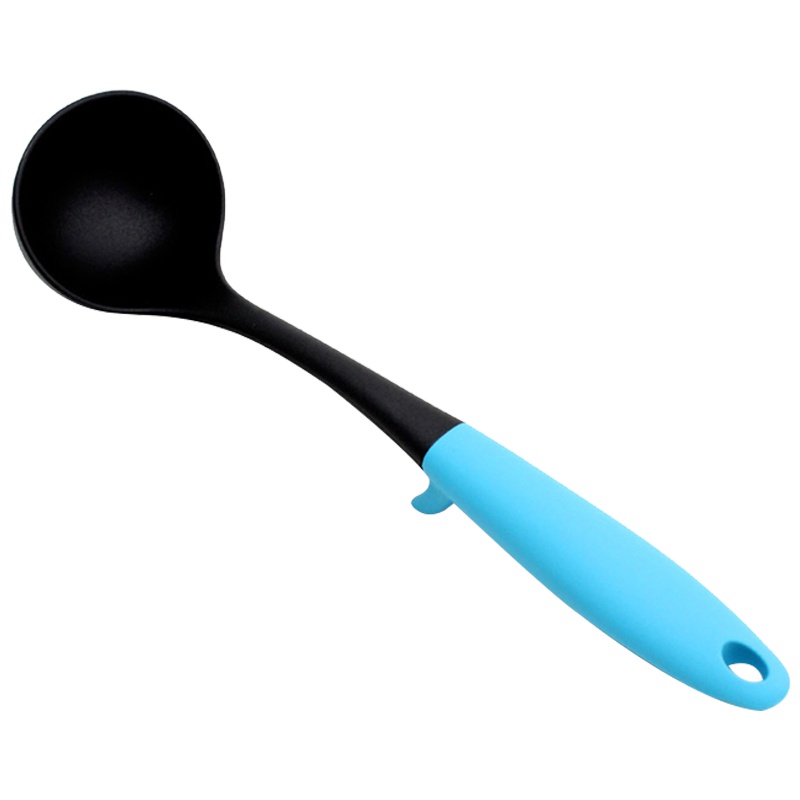 德国Fackelmann 法克曼尼龙彩柄汤勺 铲类 厨房用品 不粘锅用汤勺 软胶防滑彩色手柄 厨房小工具(颜色随机)
