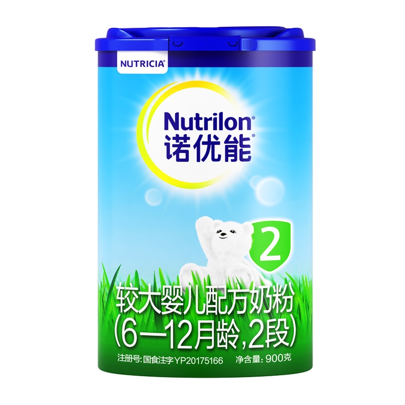 Nutrilon诺优能较大婴儿配方奶粉2段900g罐装原装进口宝宝牛奶粉