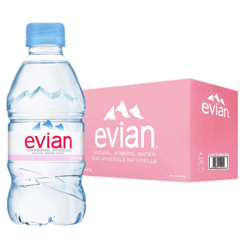 依云 矿泉水330ml*24瓶整箱 法国原装进口evian 饮用水