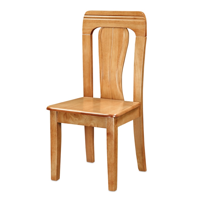 HiBoss椅子家用实木餐椅现代简约全实木靠背椅原木凳子酒店饭店办公椅子