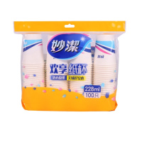 妙洁 一次性杯子 228ml 100只/包 (8包装)