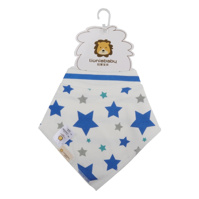 拉里宝贝Lioniebaby 2条装棉质三角巾牙胶围兜两用巾婴儿口水巾儿童三角巾LN9NM256