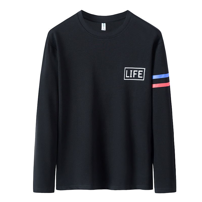 庄吉秋季纯棉长袖运动卫衣男韩版宽松休闲圆领全棉长袖T恤男袖卫衣JU-MYY-5040