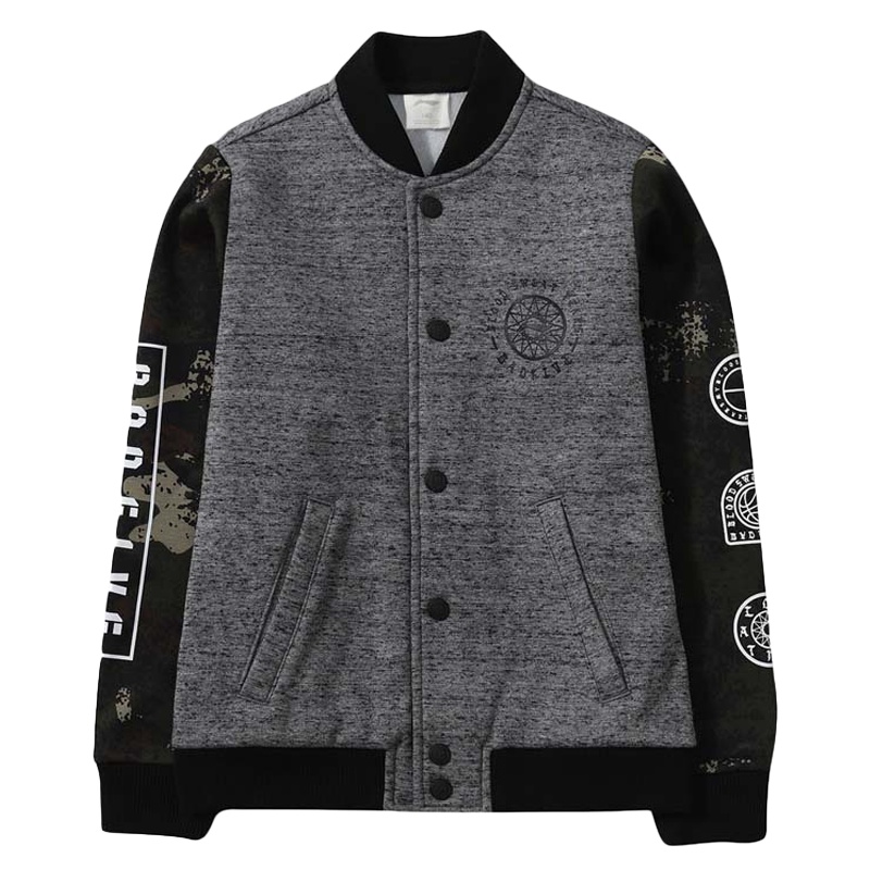 LI-NING KIDS男大童卫衣加绒开衫无帽卫衣