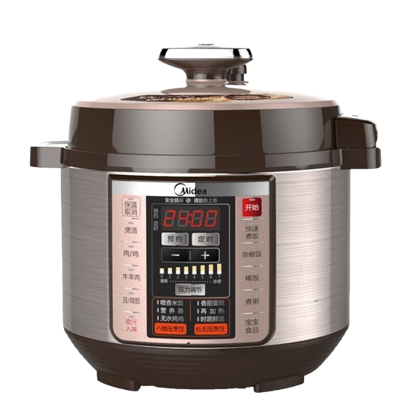 美的（Midea）电压锅电压力锅双胆电压力煲5L升容量智能预约高压锅压力煲电饭煲 PCS5036P/5升