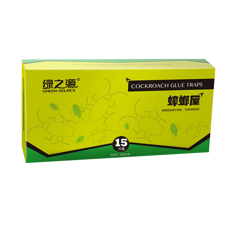 绿之源 蟑螂屋15片装 蟑螂药全窝端杀虫剂小强恢恢蟑螂贴蟑螂饵剂蟑螂捕捉器