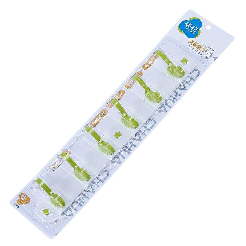 茶花(CHAHUA)凤凰强力排钩粘胶免打孔门后挂衣钩创意厨房毛巾免钉钩子颜色随机