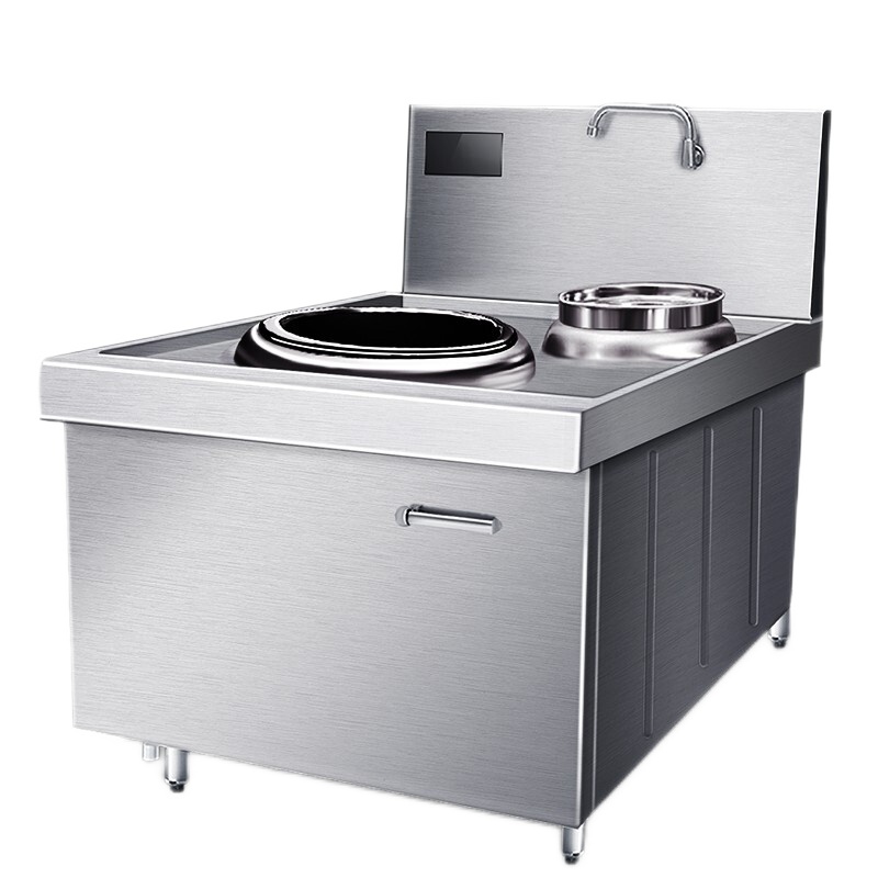 德玛仕(DEMASHI) 电磁大锅灶 学校食堂酒店厨房设备 8kw单头单尾爆炒炉HW-XC08C-01(201材质)