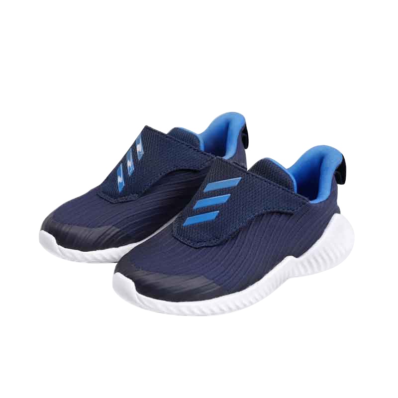 Adidas阿迪达斯儿童运动休闲鞋 轻便透气防滑耐磨男童跑步鞋 学院蓝 AH2628