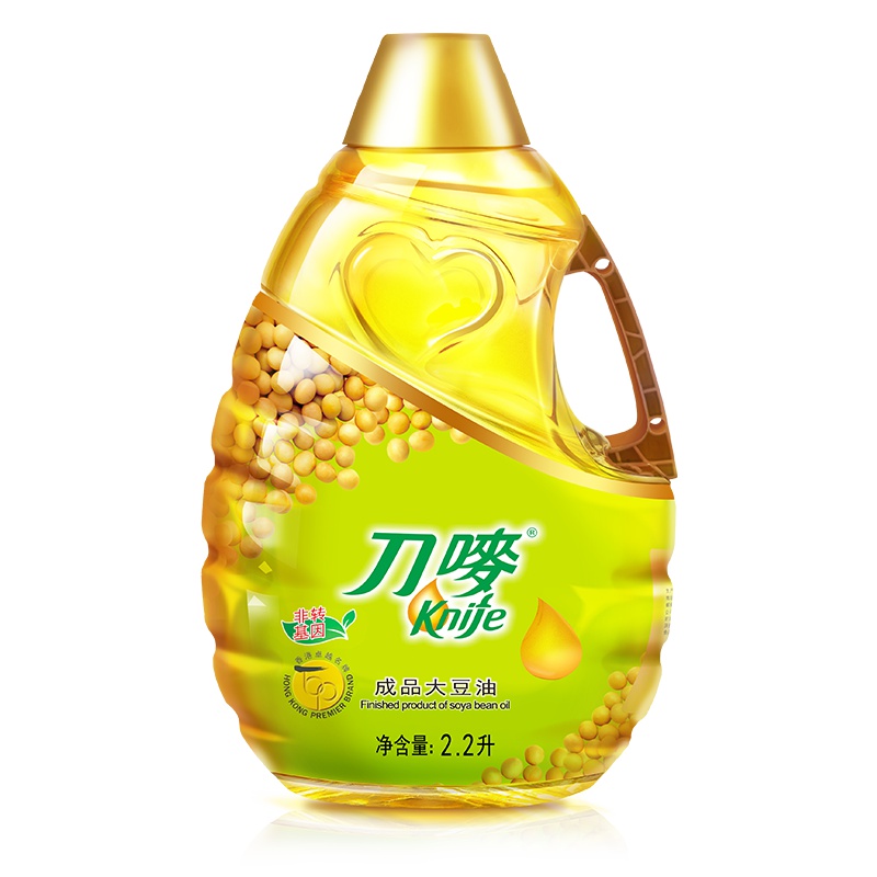 刀唛非转基因大豆油2.2L食用植物油色拉油小瓶家用成品豆油