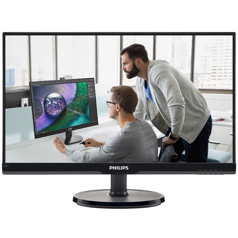 飞利浦(PHILIPS)显示器226V6QSB6 21.5英寸AH-IPS面板1920*1080全高清分辨率 广视角 窄边框 VGA+DVI双接口 可壁挂电脑液晶显示屏