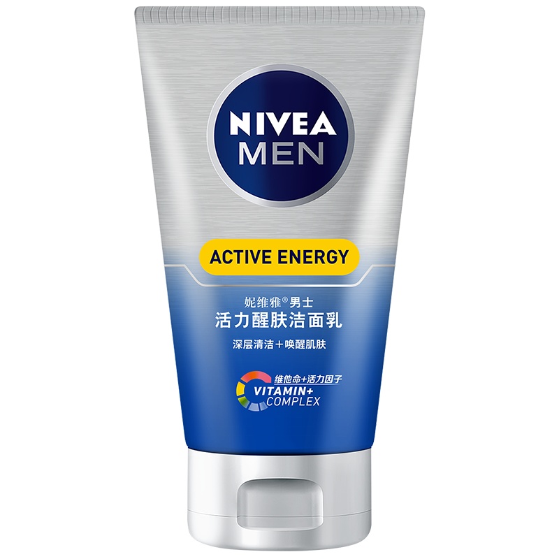 妮维雅(NIVEA)男士活力醒肤洁面乳100g(新老包装 随机发放)洗面奶 护肤化妆品