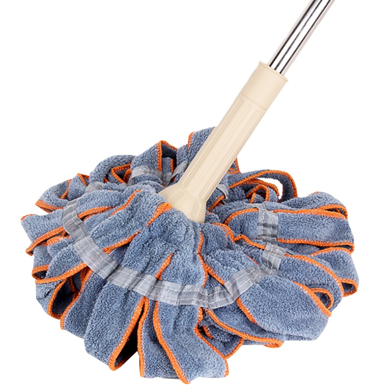 海斯迪克 HKW-69 自拧水旋转拖把 伸缩杆干湿两用免手洗墩布毕卡索拖把商务办公拖把 毛巾款(颜色随机)带杆