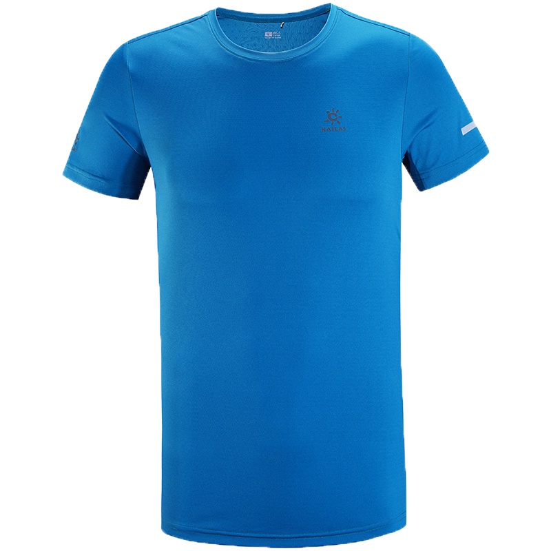 凯乐石长袖T恤男户外弹力快干透气半开胸上衣立领拇指孔运动跑步T