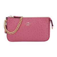 COACH 蔻驰 奢侈品 女士玫红色皮革手拎包手腕包 F73996 IMROU
