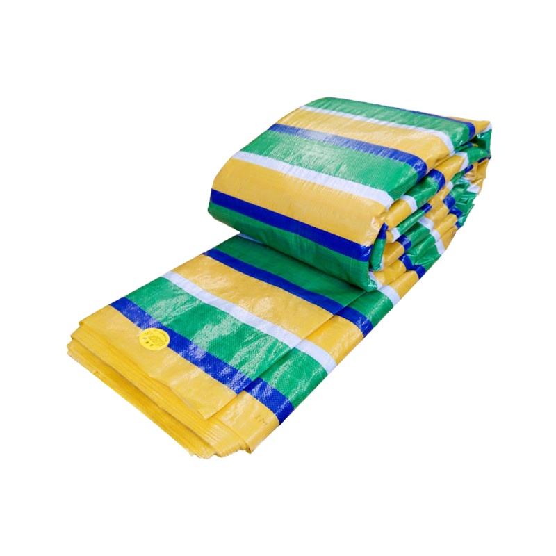 色匠 彩条布防水雨布防尘防晒布加厚加密四色布(黄绿蓝白色)4*50米