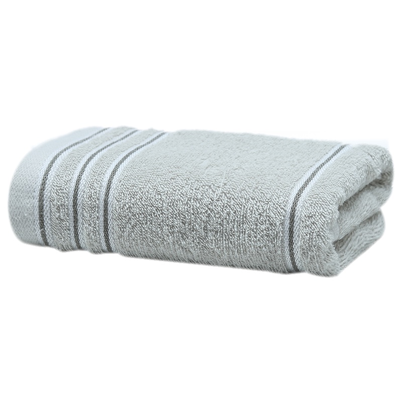 洁丽雅10条装纯棉素色条纹缎档毛巾柔软吸水洗脸面巾70*34cm