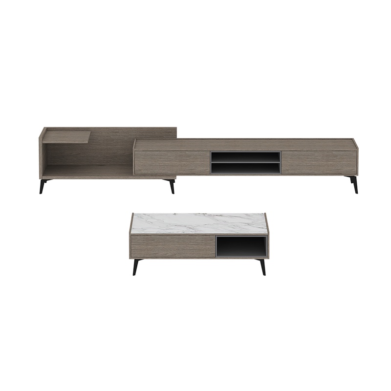 掌上明珠轻奢家庭组合茶几电视柜边柜高柜四件套T02028