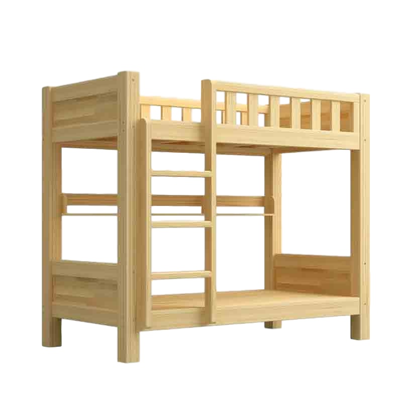 创世人 高低床双层床松木床简约宿舍床成人床组合母子无漆实木上下铺公寓床原木色