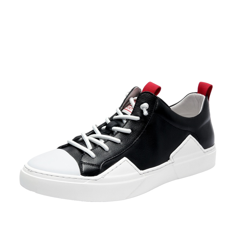 兽霸2019秋季新款男士真皮板鞋欧美休闲滑板鞋头层牛皮平底鞋男