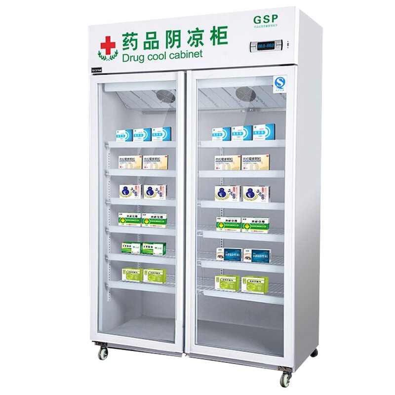 飞天鼠(FTIANSHU) 800L双门药品阴凉柜医用柜药品冷藏柜医药柜 GSP认证 恒温立式冰吧药房药品柜 全不锈钢门