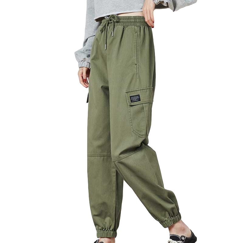 [1折价39.9元,叠加优惠券]唐狮秋新款裤子女宽松工装裤女显瘦高腰超火工装裤束脚休闲裤