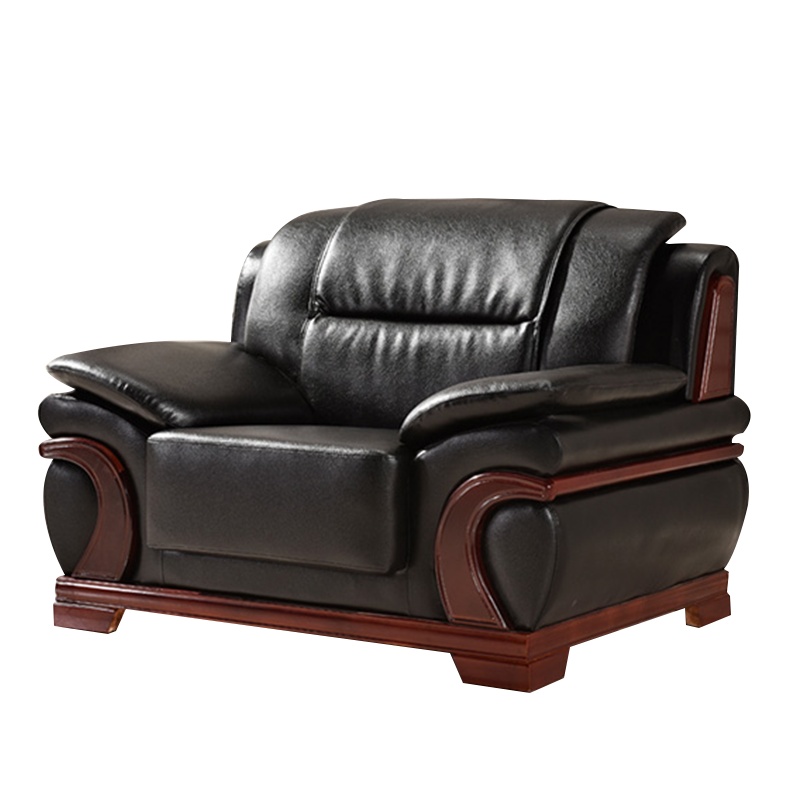 富和美皮艺沙发办公沙发接待会客办公室家具办公沙发33单人位沙发