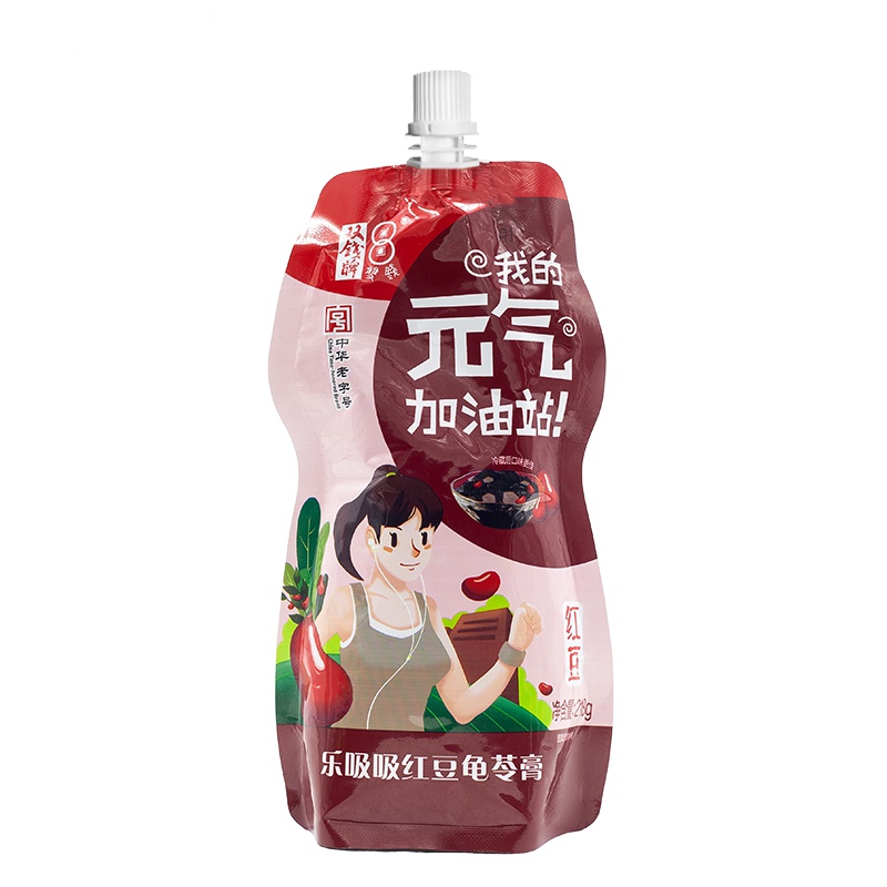 双钱龟苓膏 中华老字号 双钱 乐吸吸红豆龟苓膏218g 果冻布丁 梧州特产 营养品